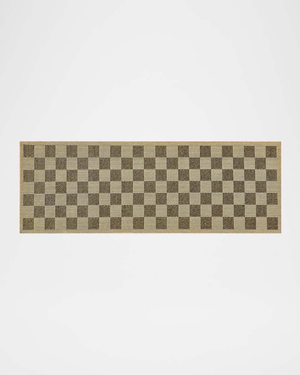 Black Check Indoor/Outdoor Rug, 2'6" x